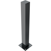 Ornamental bollard | steel tube 100 x 100 mm | series 4075B | stationary, to be fixed by plugswith base plate 200 x 200 mm
